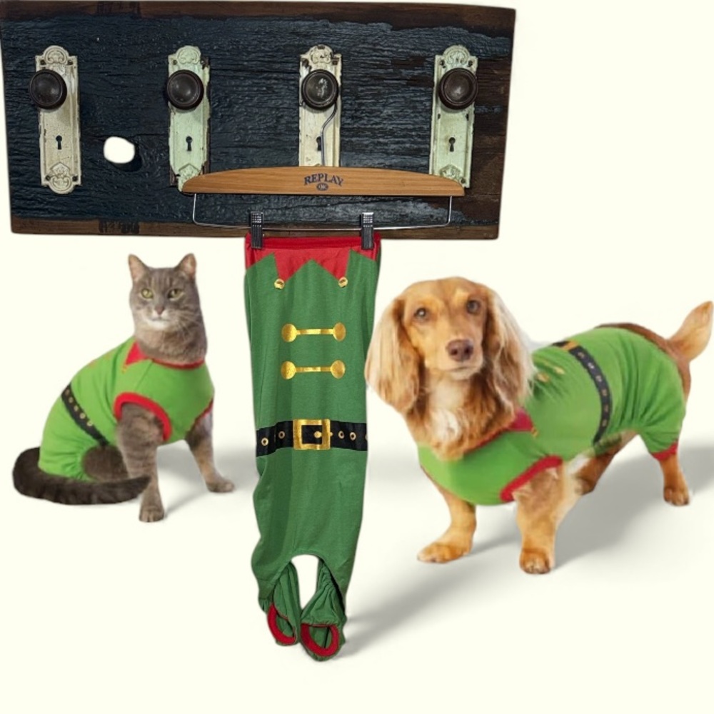 2/$18 Target Wondershop Holiday Elf Stretch Pet Pyjamas Size Medium